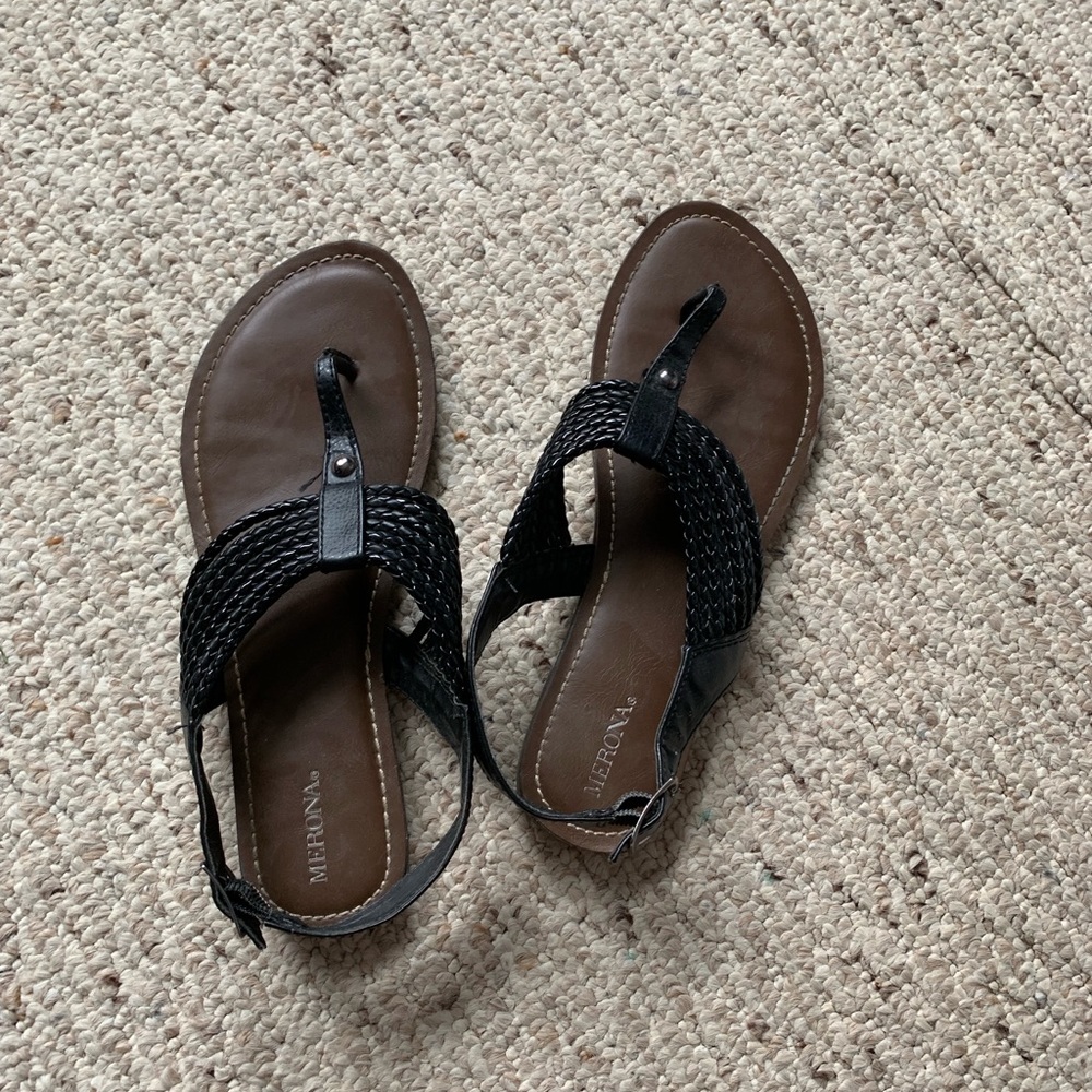 black sandals
